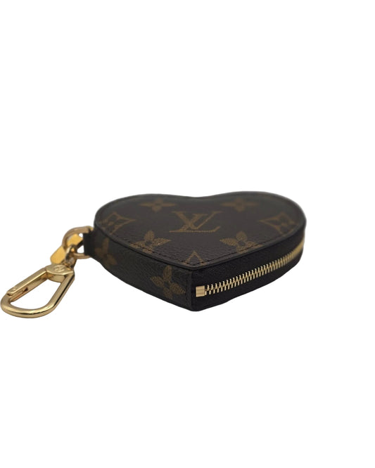 Upcycled Louis Vuitton Monogram Canvas Heart Pouch
