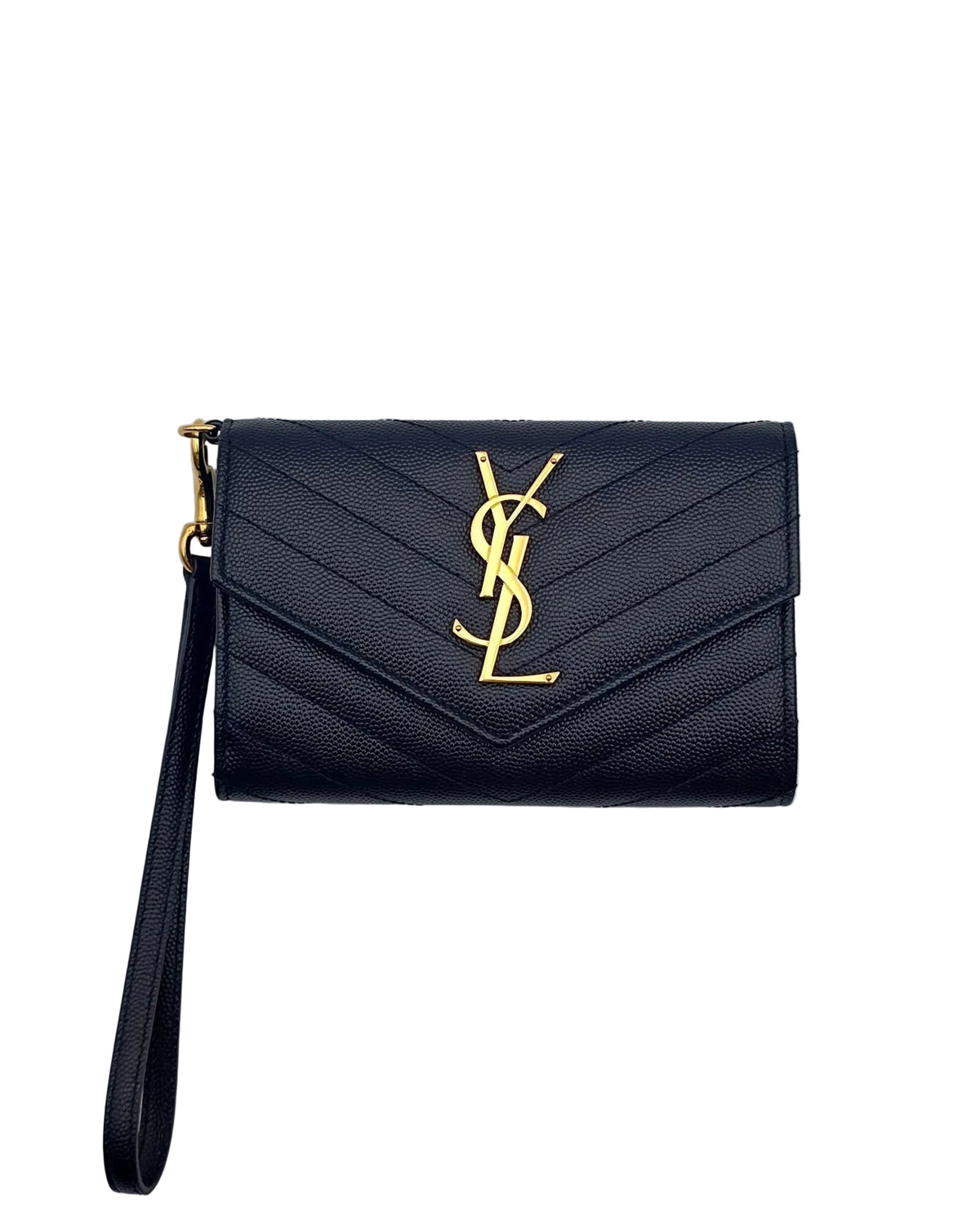Saint Laurent Matelasse Envelope Wristlet- Black