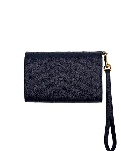 Saint Laurent Matelasse Envelope Wristlet- Black