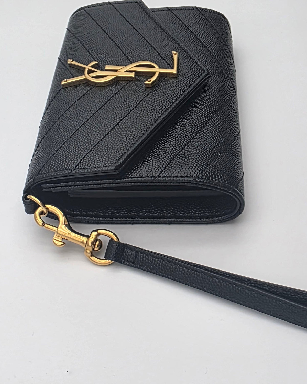 Saint Laurent Matelasse Envelope Wristlet- Black