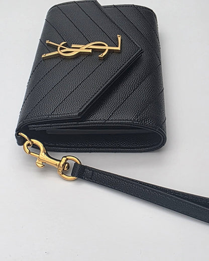 Saint Laurent Matelasse Envelope Wristlet- Black