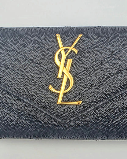 Saint Laurent Matelasse Envelope Wristlet- Black