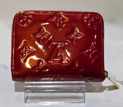 Pre-owned Louis Vuitton Monogram Vernis Zippy Coin Purse (Red)