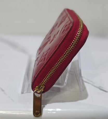 Pre-owned Louis Vuitton Monogram Vernis Zippy Coin Purse (Red)