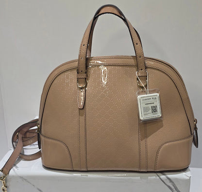 Pre- Owned Gucci Microguccissima Patent Leather Dome Satchel