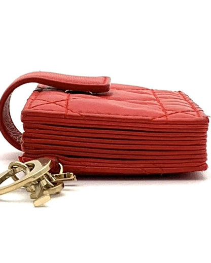 Lady Dior 5-Gusset Card Holder – Red