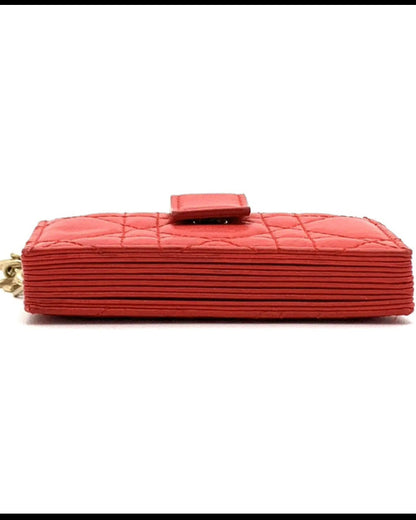 Lady Dior 5-Gusset Card Holder – Red