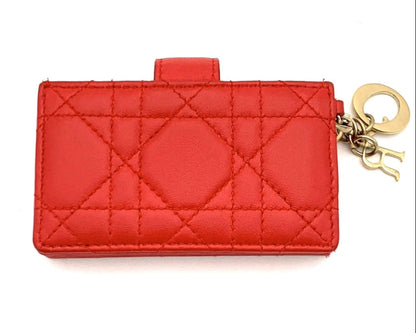 Lady Dior 5-Gusset Card Holder – Red