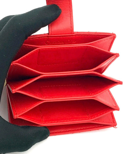 Lady Dior 5-Gusset Card Holder – Red