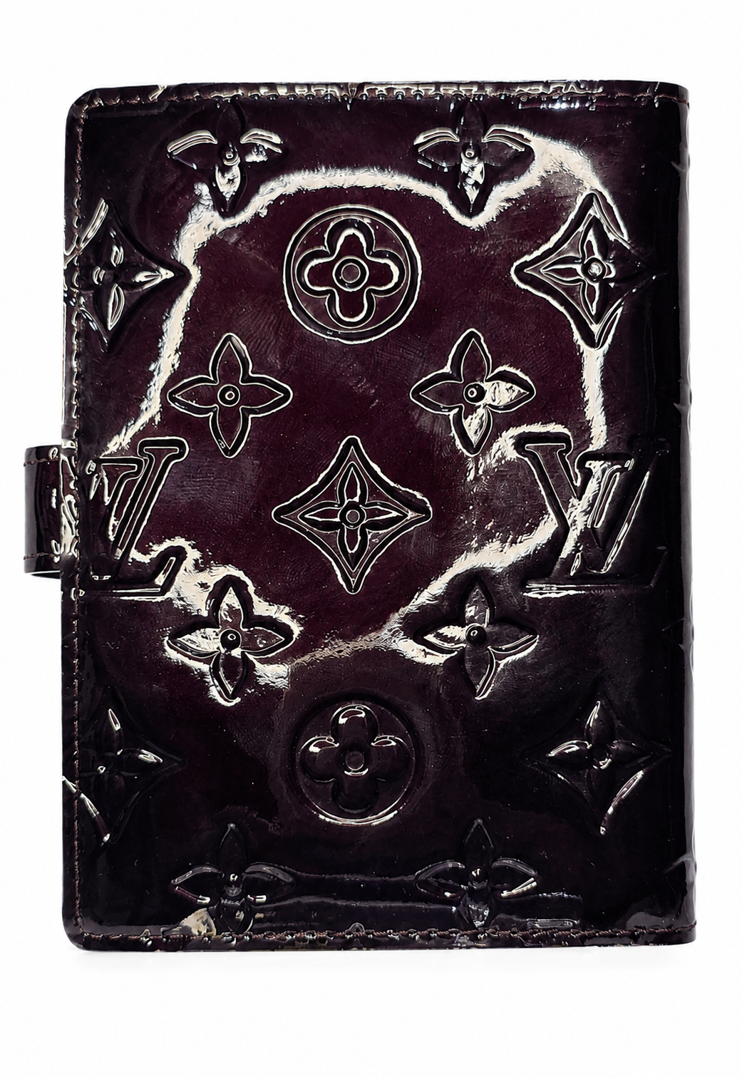 Pre-owned Louis Vuitton Vernis Agenda Cover- Amarante Patent Leather