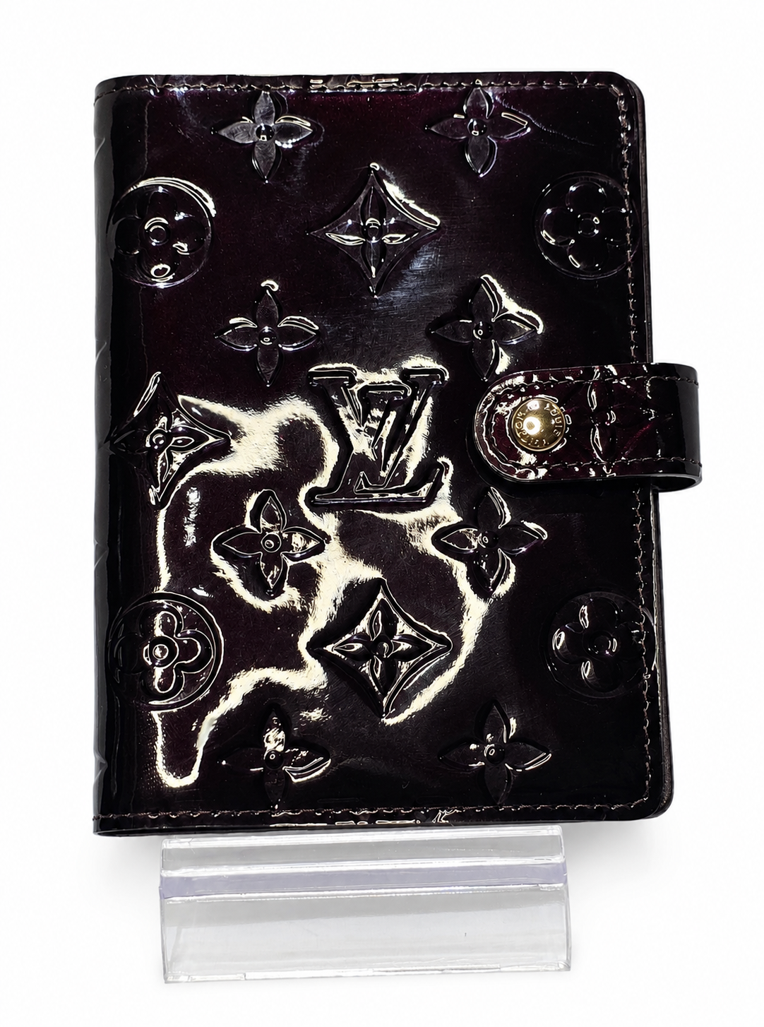 Pre-owned Louis Vuitton Vernis Agenda Cover- Amarante Patent Leather