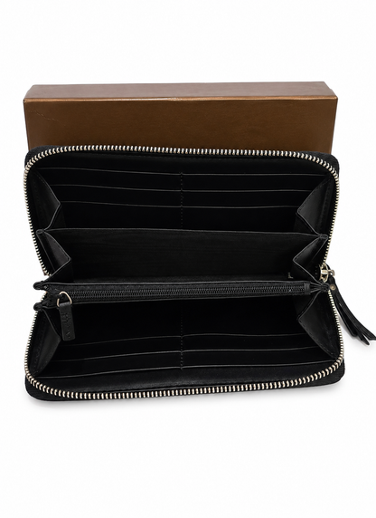 Pre-Owned Gucci GG Supreme Bee Zip-Around Continental Wallet – Beige/Ebony