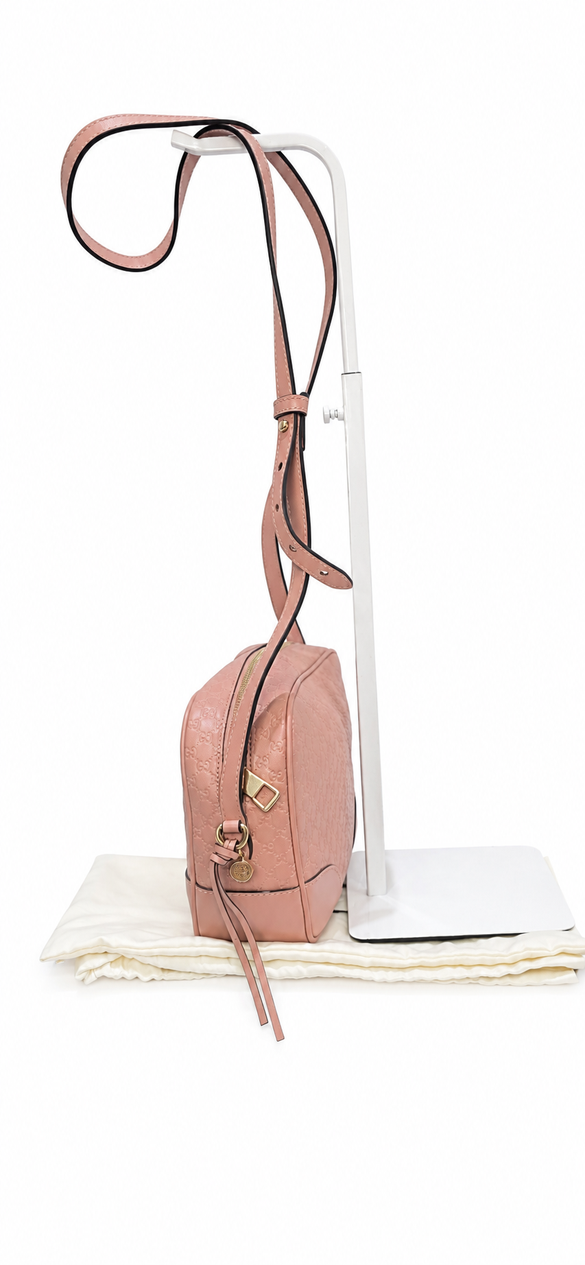Pre- Owned Gucci Bree Microguccissima Leather Camera Crossbody Bag – Dusty Pink