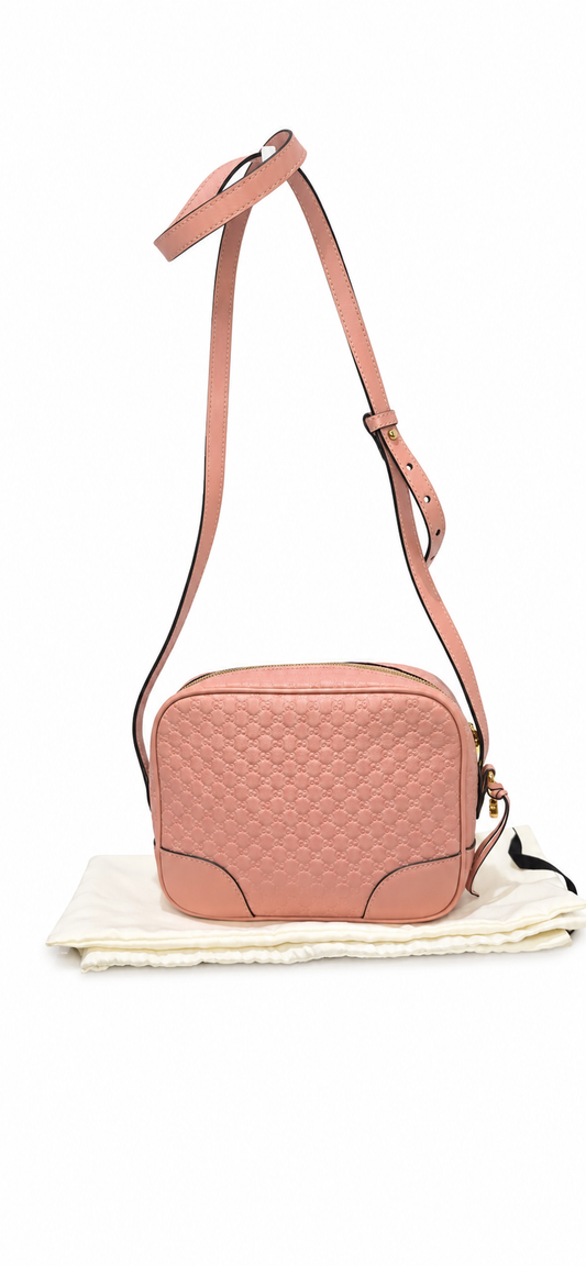 Pre- Owned Gucci Bree Microguccissima Leather Camera Crossbody Bag – Dusty Pink