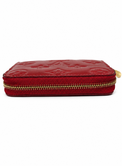 Pre-owned Louis Vuitton Monogram Vernis Zippy Coin Purse (Red)