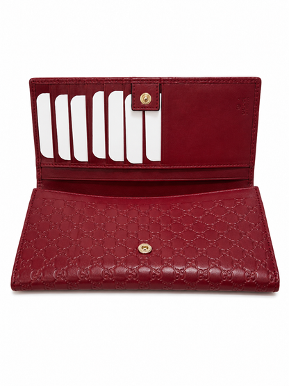 Preowned Gucci Microguccissima Leather Continental Wallet – Red