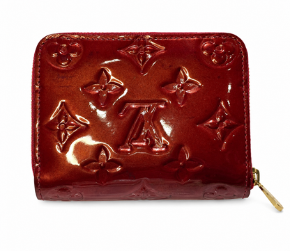 Pre-owned Louis Vuitton Monogram Vernis Zippy Coin Purse (Red)