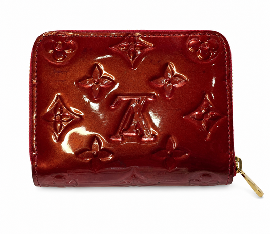 Pre-owned Louis Vuitton Monogram Vernis Zippy Coin Purse (Red)