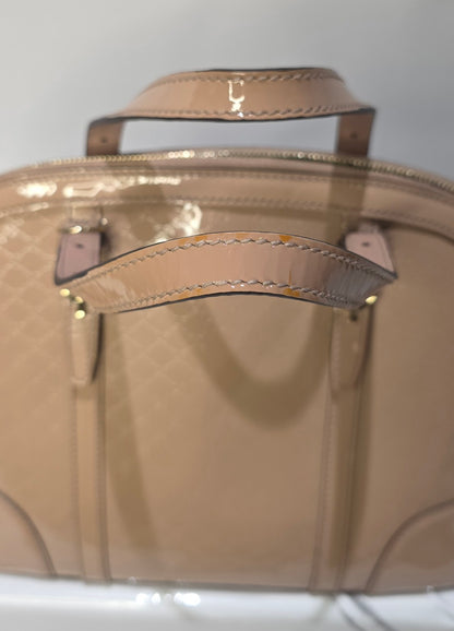 Pre- Owned Gucci Microguccissima Patent Leather Dome Satchel