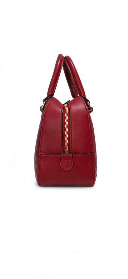 Pre-owned Gucci Microguccissima Leather bree Handbag – Red