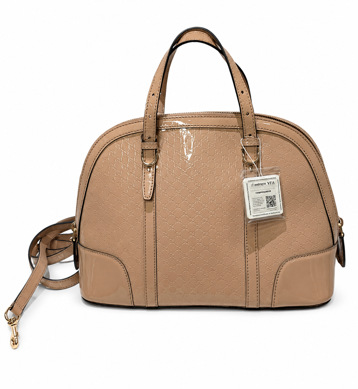 Pre- Owned Gucci Microguccissima Patent Leather Dome Satchel