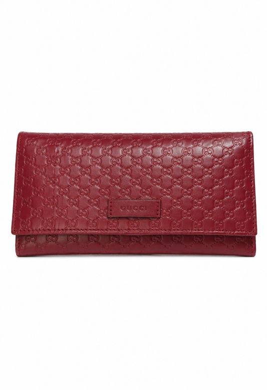 Preowned Gucci Microguccissima Leather Continental Wallet – Red